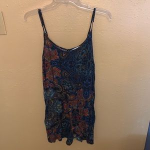 Navy blue floral romper